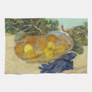 Paño De Cocina Bodegón de naranjas limones guantes azules de Van