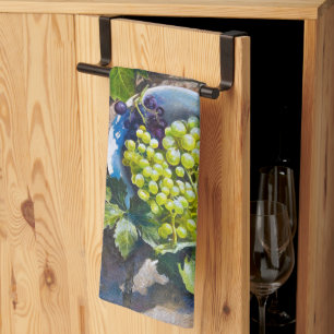 Paño De Cocina Bodegón de Uva Verde Pintura