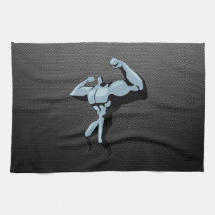 Paño De Cocina Bodybuilder de la mirada de la fibra de carbono