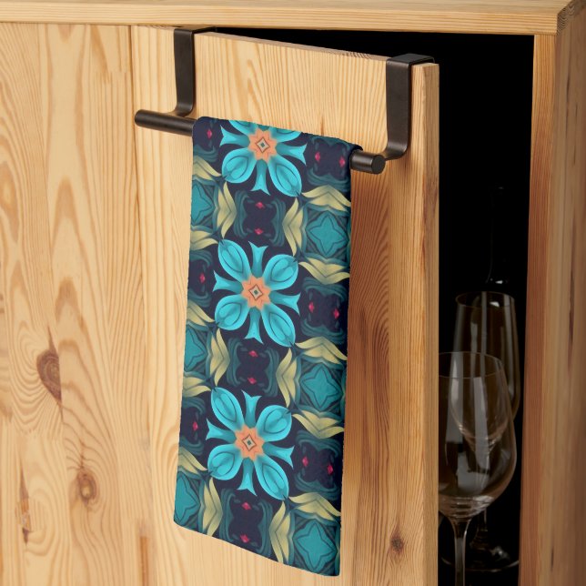Paño De Cocina Boho Aliette 2 Blue Green (Pliegue de tercios)