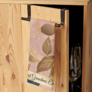 Paño De Cocina Boho de oro rosa de Rubor deja colección popular