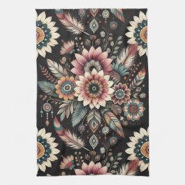 Paño De Cocina Boho florece por la noche