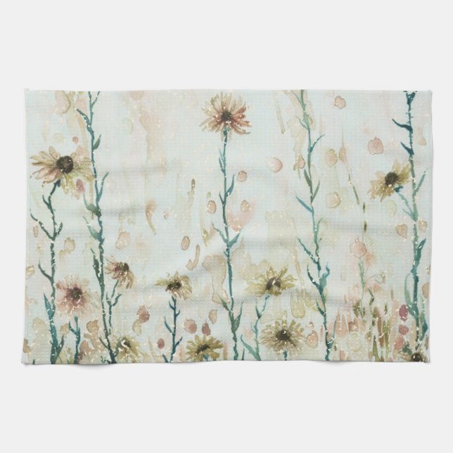 Paño De Cocina Boho Flores Silvestres Vintage (Horizontal)