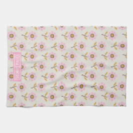 Paño De Cocina Boho Folk Cross Stitch Floral Kitchen Towel