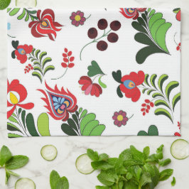 Paño De Cocina Boho Hungarian Folk Floral Design for Home or Gift