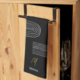 Paño De Cocina Boho Moderno Chic Arcoíris Monograma