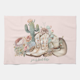 Paño De Cocina Boho vaquero del desierto vaquero botas vaquero go