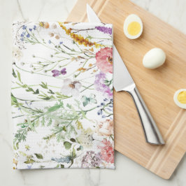 Paño De Cocina Boho Wildflower Acuarela Primavera Flor