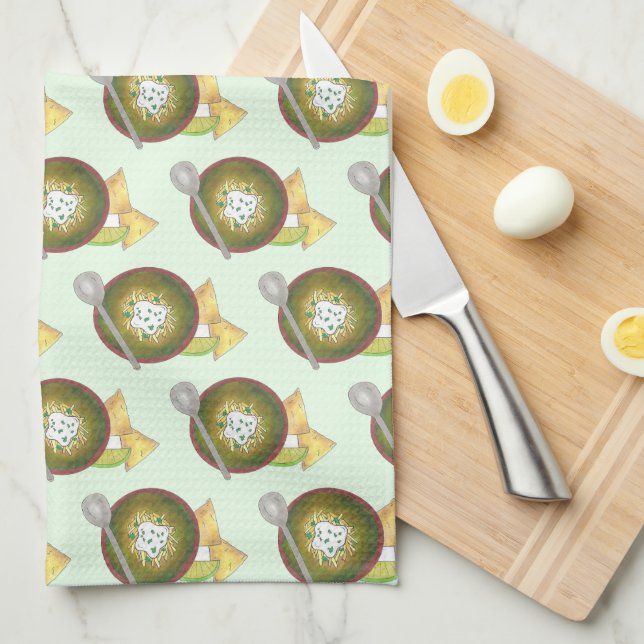 Paño De Cocina Bola de Green Chili Chile Verde (Doblado Cuarto)