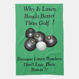 Paño De Cocina Bolas de césped divertidas contra diseño de golf,