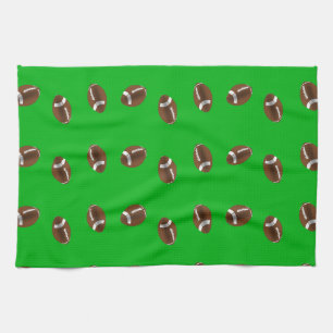 Paño De Cocina Bolas de fútbol americano en verde