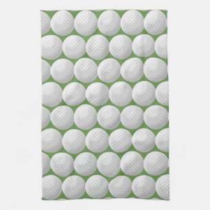 Paño De Cocina bolas de golf blancas en verde