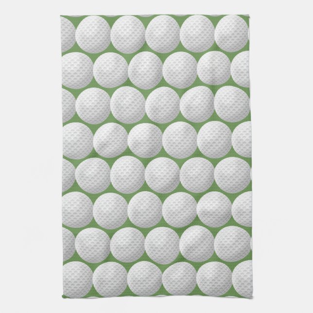 Paño De Cocina bolas de golf blancas en verde (Vertical)