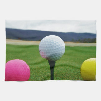 Paño De Cocina Bolas de golf de colores, tee de montaña