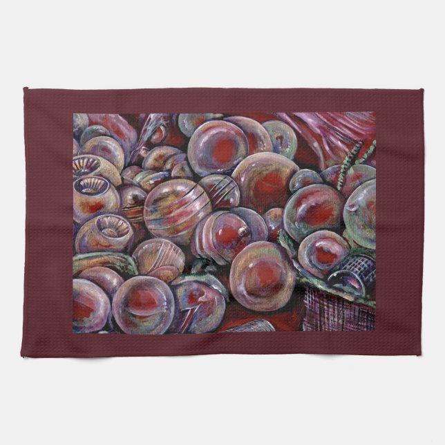 Paño De Cocina Bolas de Navidades rojos (Horizontal)