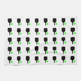 Paño De Cocina Bolas de pickleball negras y bolas verdes