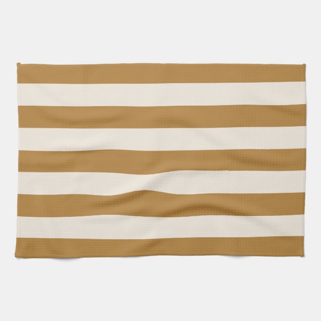 Paño De Cocina Bold Gold and Cream Stripe (Horizontal)