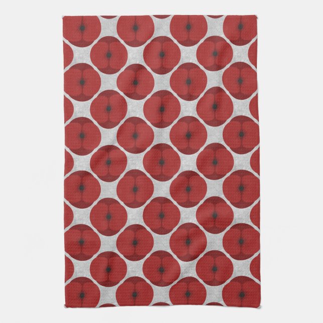 Paño De Cocina Bold Minimalist Poppy Textured Floral Red (Vertical)