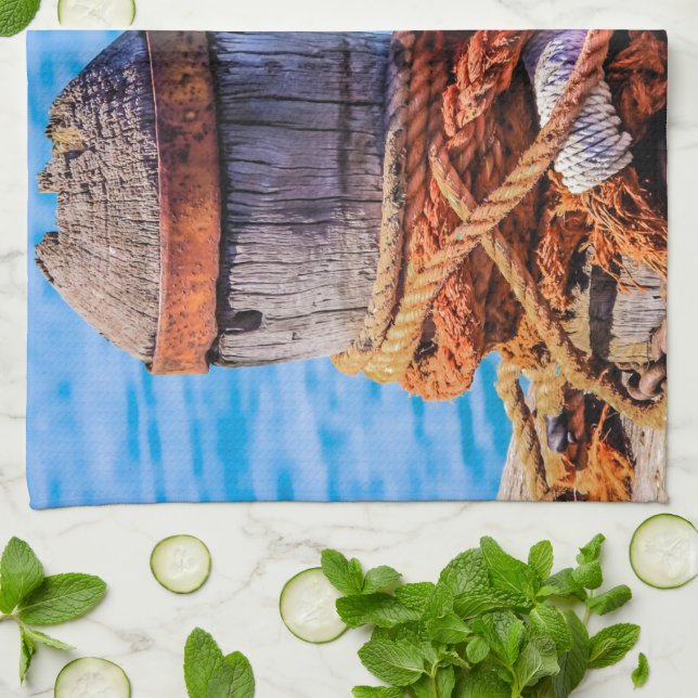 Paño De Cocina Bollard de amarre antiguo (Doblado)