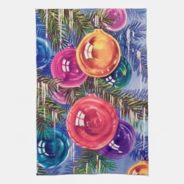 Paño De Cocina bombillas de Navidad retro vintage