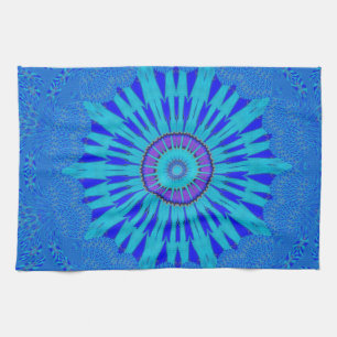Paño De Cocina Bonita impresión de arte de Mandala azul real