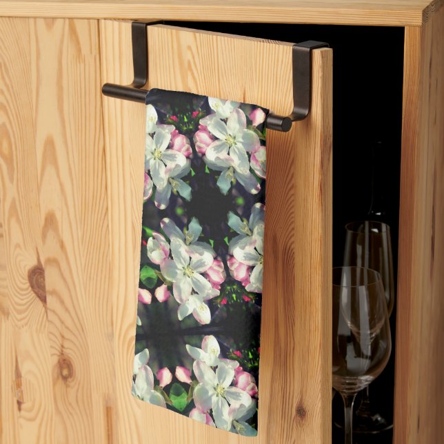 Paño De Cocina Bonito Crabapple Primavera Flores se cierran (Pliegue de tercios)