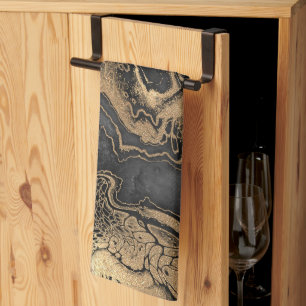 Paño De Cocina Bonito de Mármol de oro negro