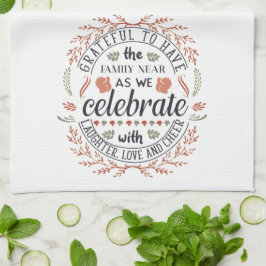 Paño De Cocina Bonito Feliz Otoño Caído Agradecido