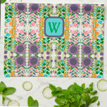 Paño De Cocina Bonito floral de moda Monograma estilo inicial<br><div class="desc">Moda Patrón floral personalizado Toalla de cocina moderna. Estas coloridas toallas de cocina son perfectas para darle un toque de color a su cocina. Págalo con una botella de vino y hace un gran regalo personalizado para amigos, familia, compañeros de trabajo, vecinos, etc. El área de monograma del personalizado puede...</div>