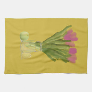 Paño De Cocina Bonito Flores modernas y pera y manzana