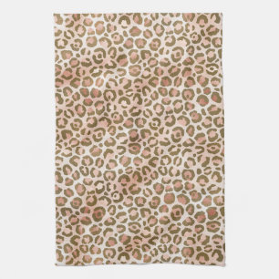 Paño De Cocina Bonito Peach Brown Leopard Print