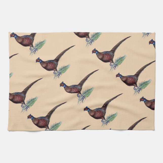 Paño De Cocina Bonito Ring Neck Pheasant Tan (Horizontal)