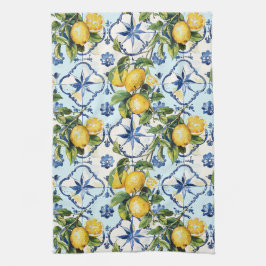 Paño De Cocina Bonito Talavera Tile Lemons de impresión de todo t