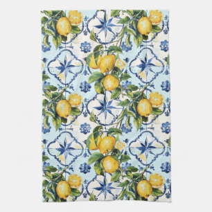 Paño De Cocina Bonito Talavera Tile Lemons de impresión de todo t
