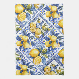 Paño De Cocina Bonito Talavera Tile Lemons de impresión de todo t