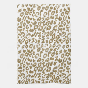 Paño De Cocina Bonito trendy purpurina de oro leopardo