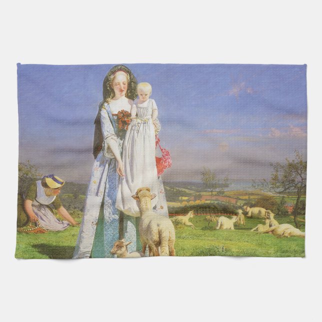 Paño De Cocina Bonitos Baa Lambs de Ford Madox Brown (Horizontal)