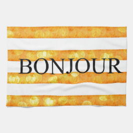 Paño De Cocina Bonjour Naranja Stripe Bokeh