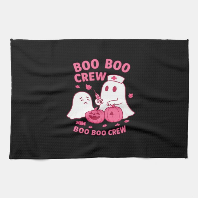 Paño De Cocina Boo Boo Crew Nurse Funny Halloween Ghost Nurse Gir (Horizontal)