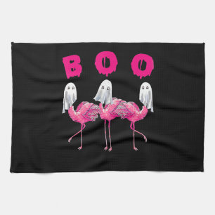 Paño De Cocina Boo Flamingo Halloween Flamingo Ghost