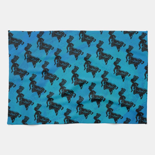 Paño De Cocina Boogie Nights Drum Blue de Nueva York (Horizontal)