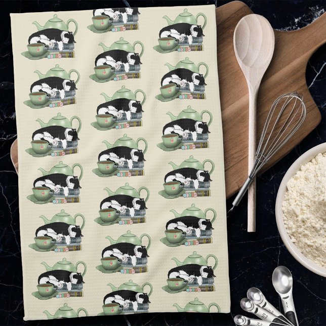 Paño De Cocina Books Cat Tea Cute (Subido por el creador)