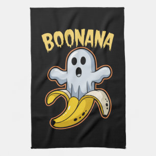 Paño De Cocina Boonana Plátano Fantasma Bonito Halloween
