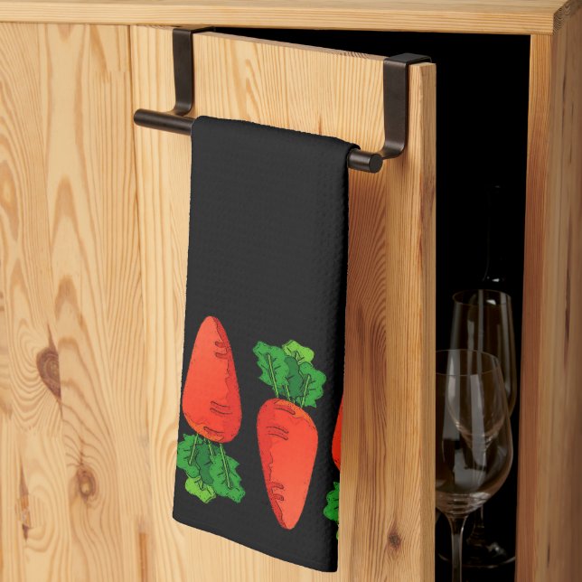 Paño De Cocina Borde de zanahoria  (Pliegue de tercios)