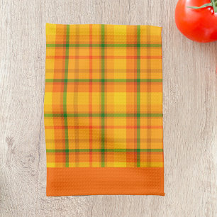 Paño De Cocina Bordes Naranjas de patrón de Naranja amarillo reve