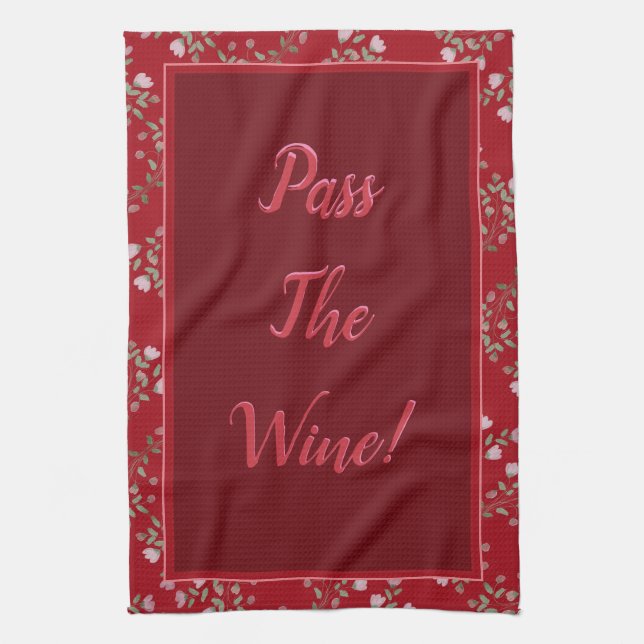 Paño De Cocina Borgoña Y Rosa (Vertical)