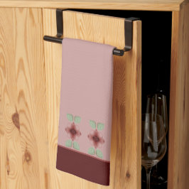 Paño De Cocina Borgoña y rosa polvoriento