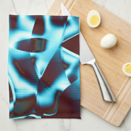 Paño De Cocina Borrar tonos cian en cintas abstractas con rojo os