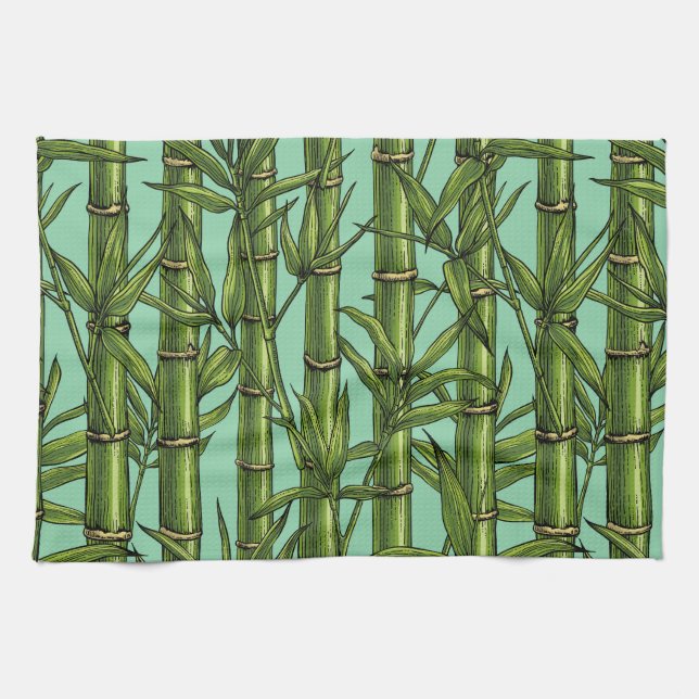 Paño De Cocina Bosque de bambú en azul claro (Horizontal)