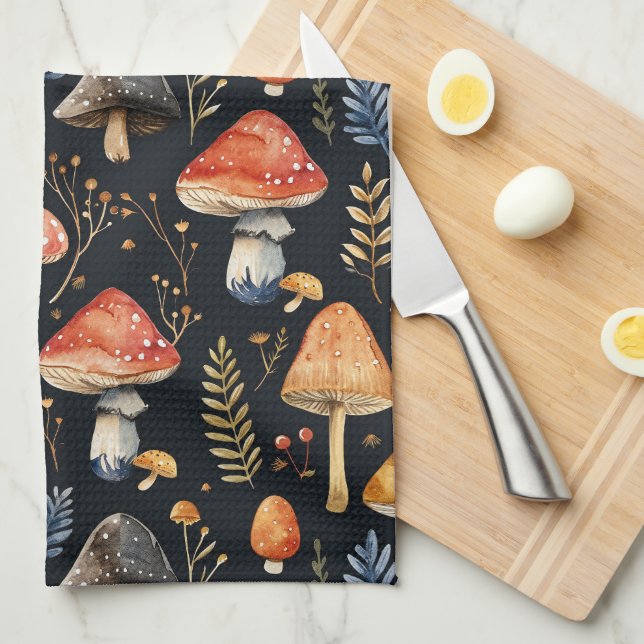 Paño De Cocina Bosque de champiñones y Fern (Doblado Cuarto)